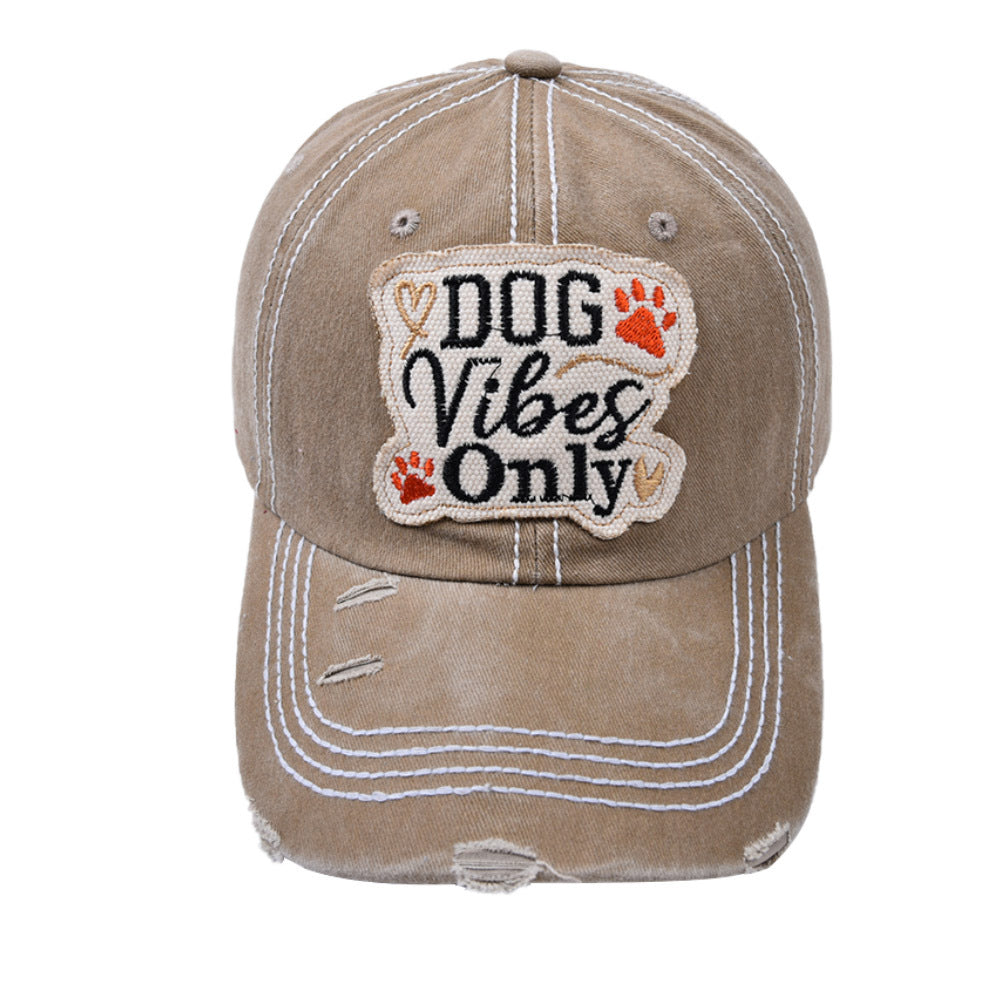 Wholesale DOG Water Wash Patch Cotton Baseball Hat ACC-HT-WenRan003