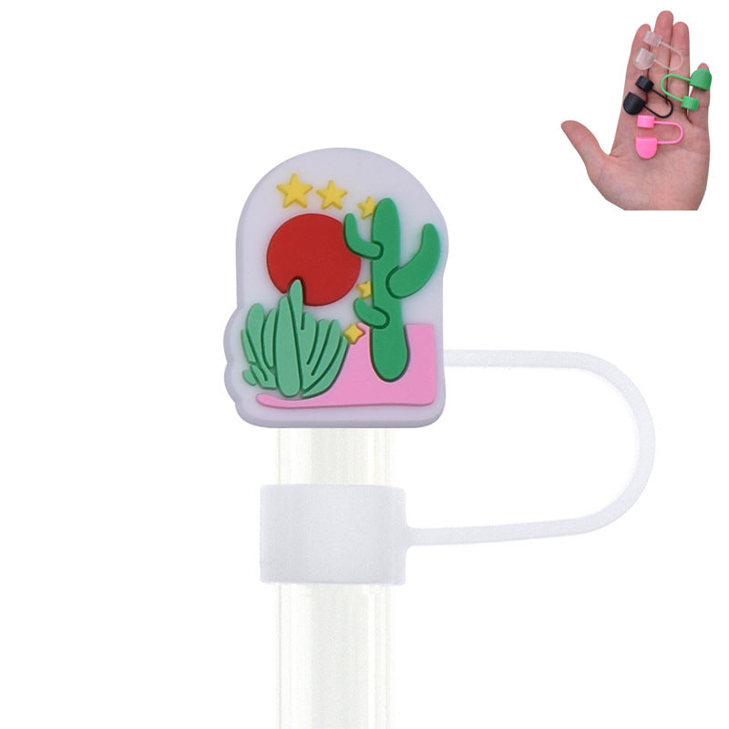 Wholesale Random 100pcs Cowgirl PVC Soft Straw Tube Cap