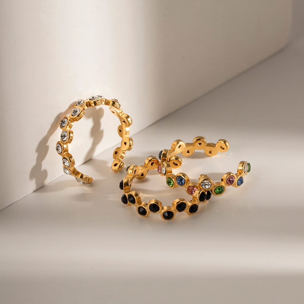 Wholesale Snake Shape Light Luxury Stainless Steel Rings ACC-RS-WanXing005