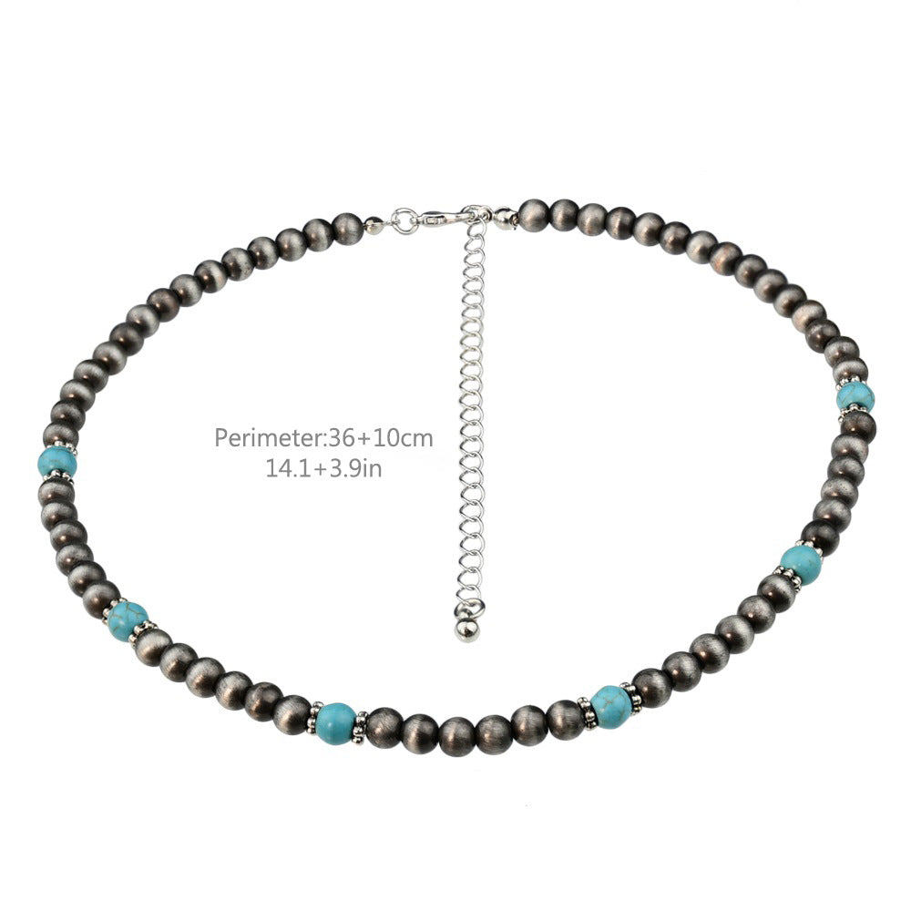 Wholesale ethnic turquoise beaded necklace