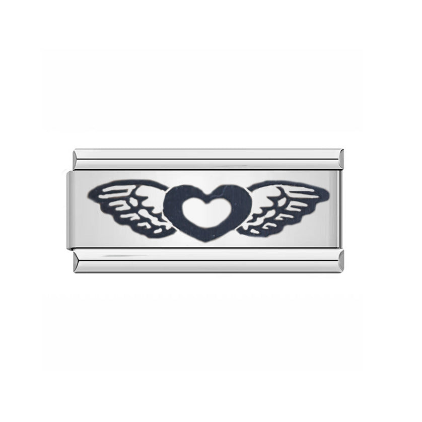 Wholesale Stainless Steel Square Modular Heart Bracelet Unisex Jewelry Accessory For Gift And Casual Wear