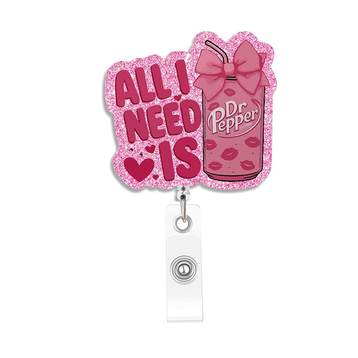 Wholesale  retractable acrylic English rotating clip Badge Reels