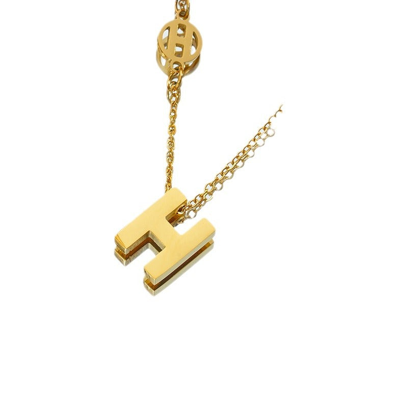 Wholesale Fashion Letter H Titanium Steel Necklace,  Electroplated Clavicle Chain,  Boutique Resale Jewelry Accessory
