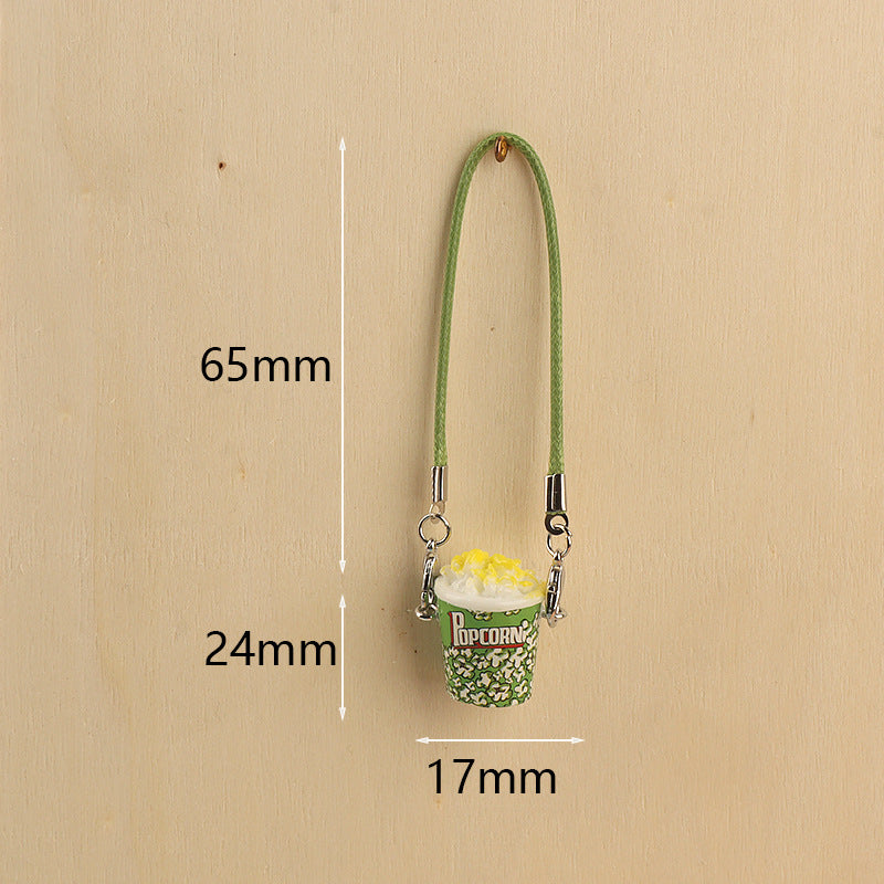 Wholesale Cute cartoon popcorn bucket keychain pendant doll accessories