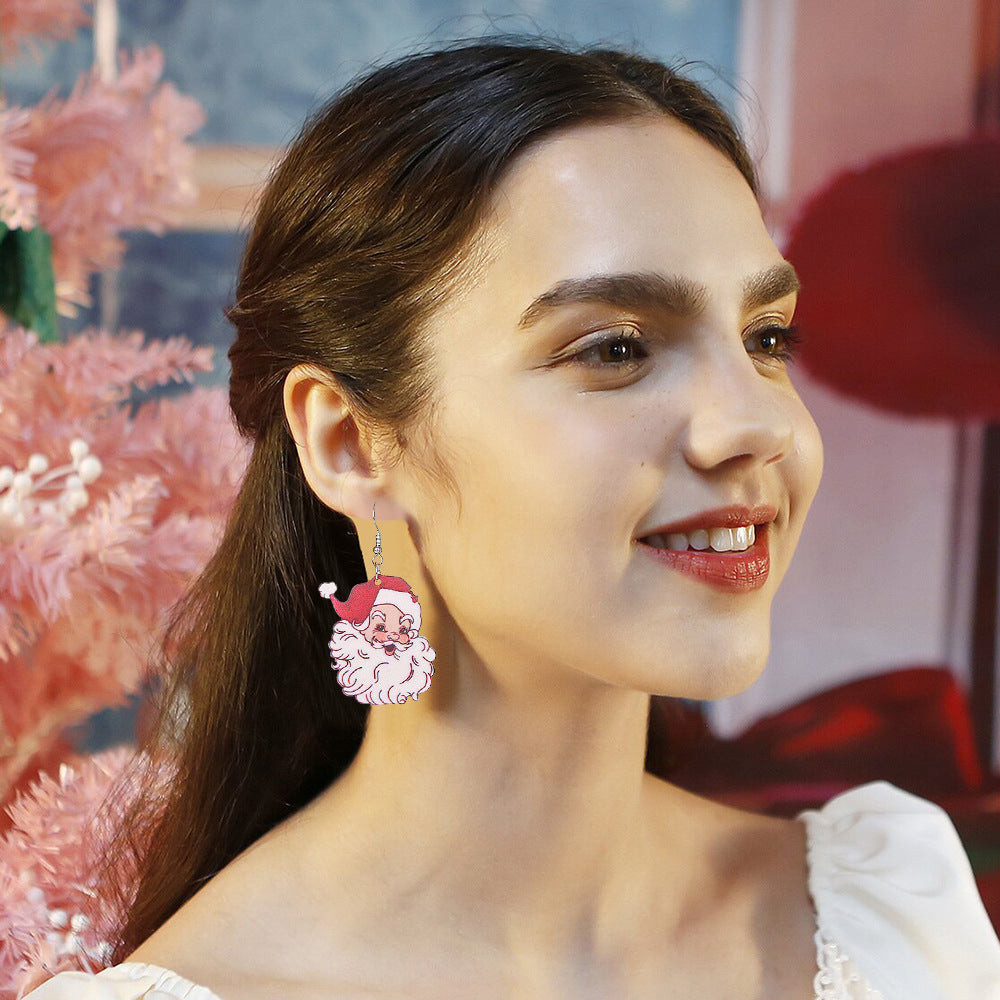 Wholesale  creative acrylic color Christmas tree earrings