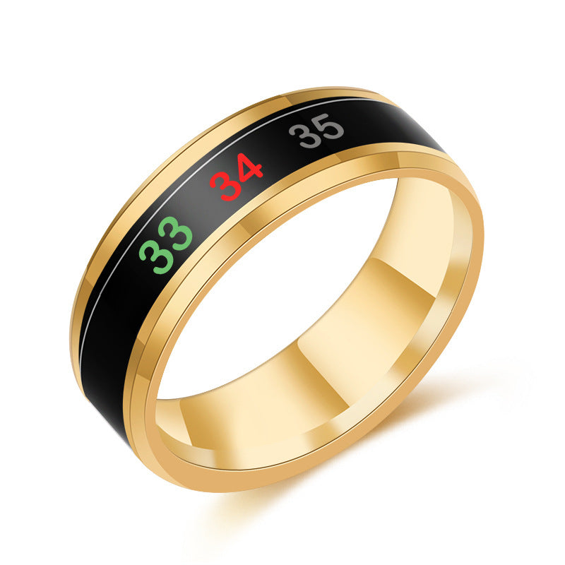 Wholesale automatic color change ring titanium steel  temperature sensitive ring