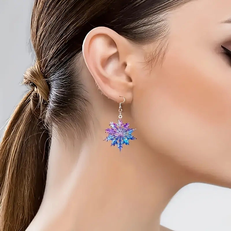 Wholesale  snow crystal acrylic earrings