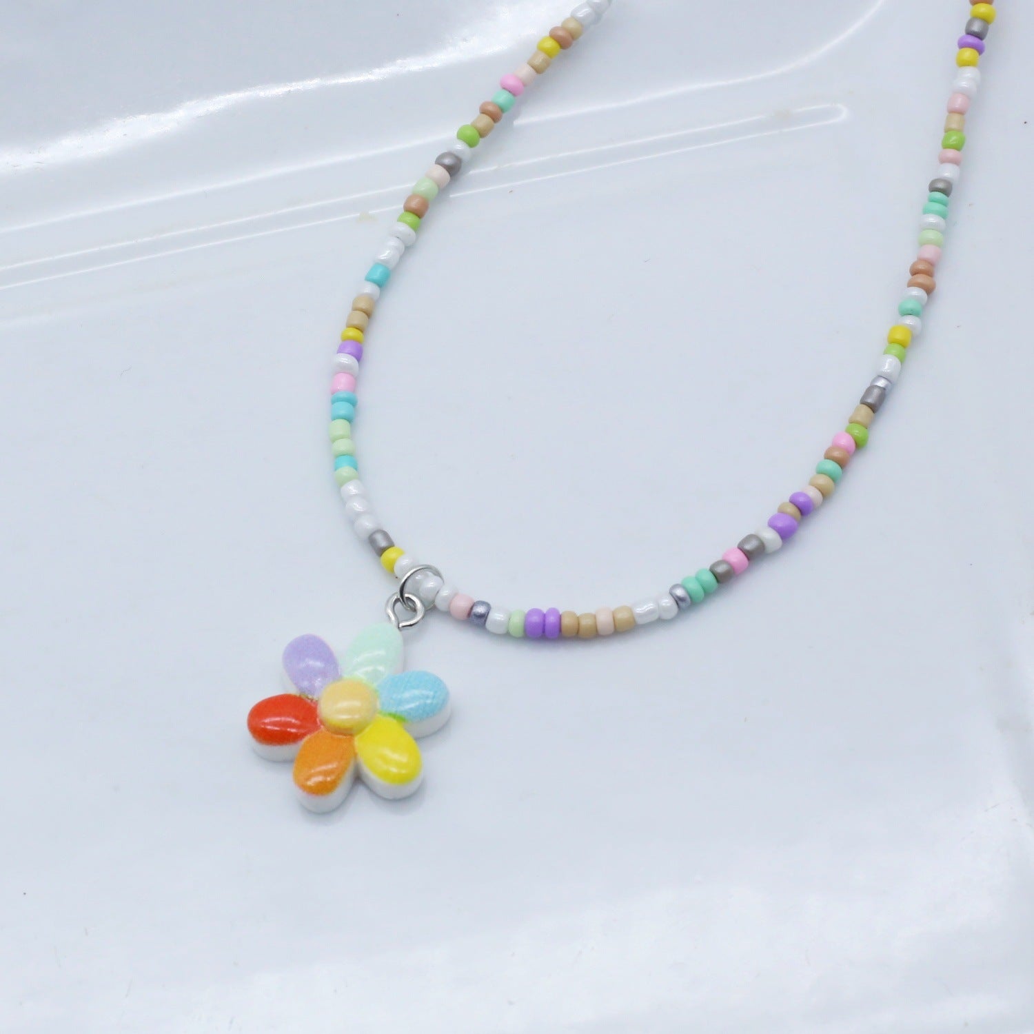 Wholesale  colorful butterfly flower clavicle chain necklace