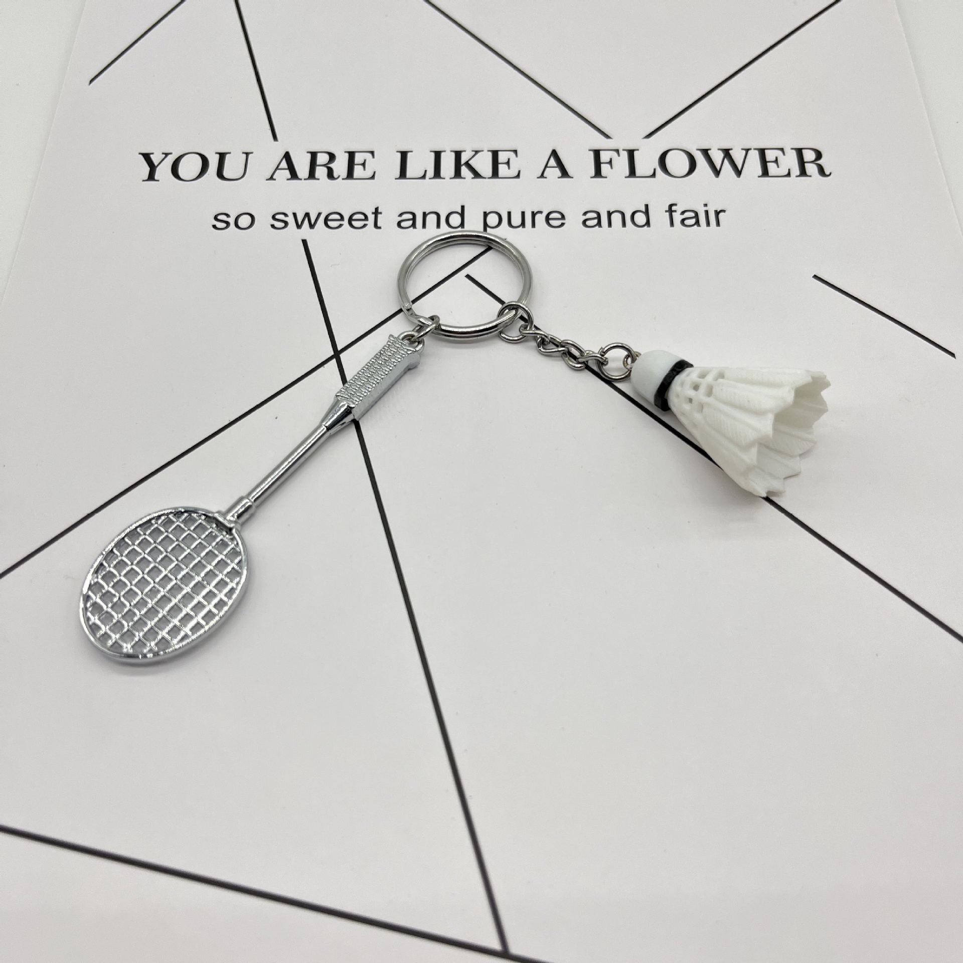 Wholesale Miniature badminton creative keychain