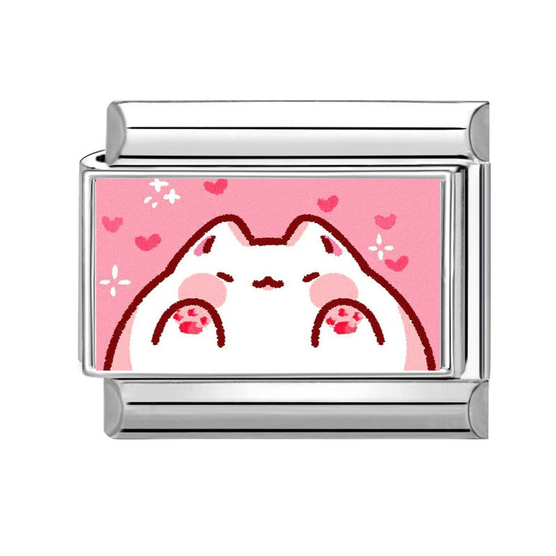 Wholesale Pink series   DIY  Single Section Creative Stainless Steel Composable Bracelet