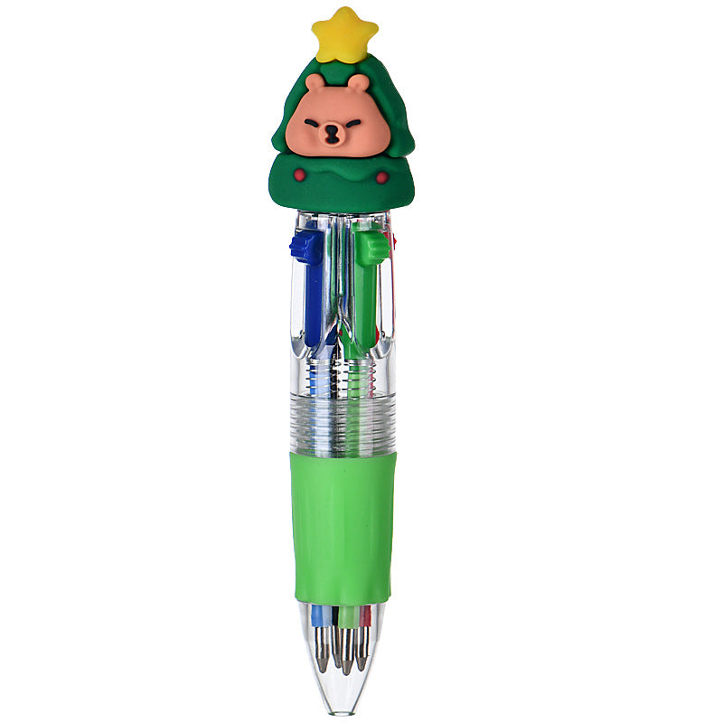Wholesale Cute cartoon Christmas four-color ballpoint pen
