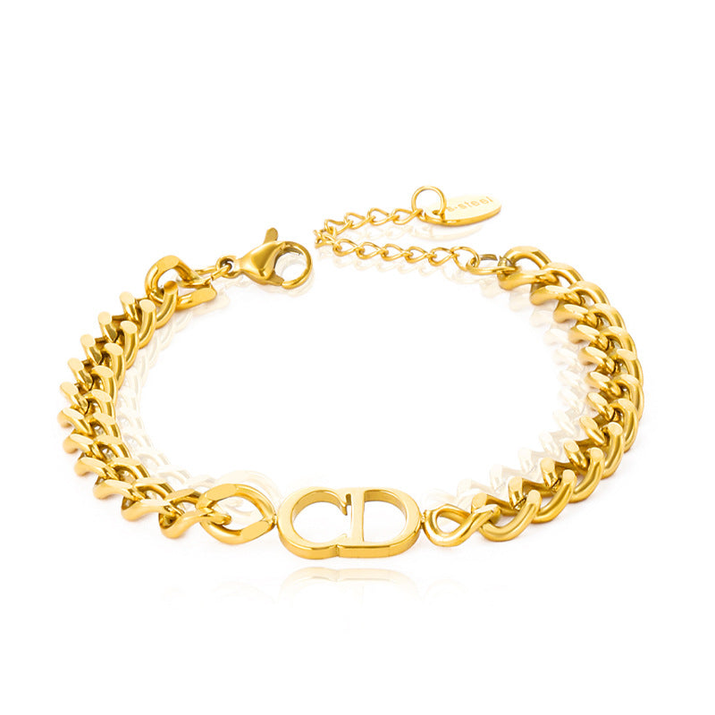 Wholesale  titanium steel jewelry set CD necklace bracelet ring