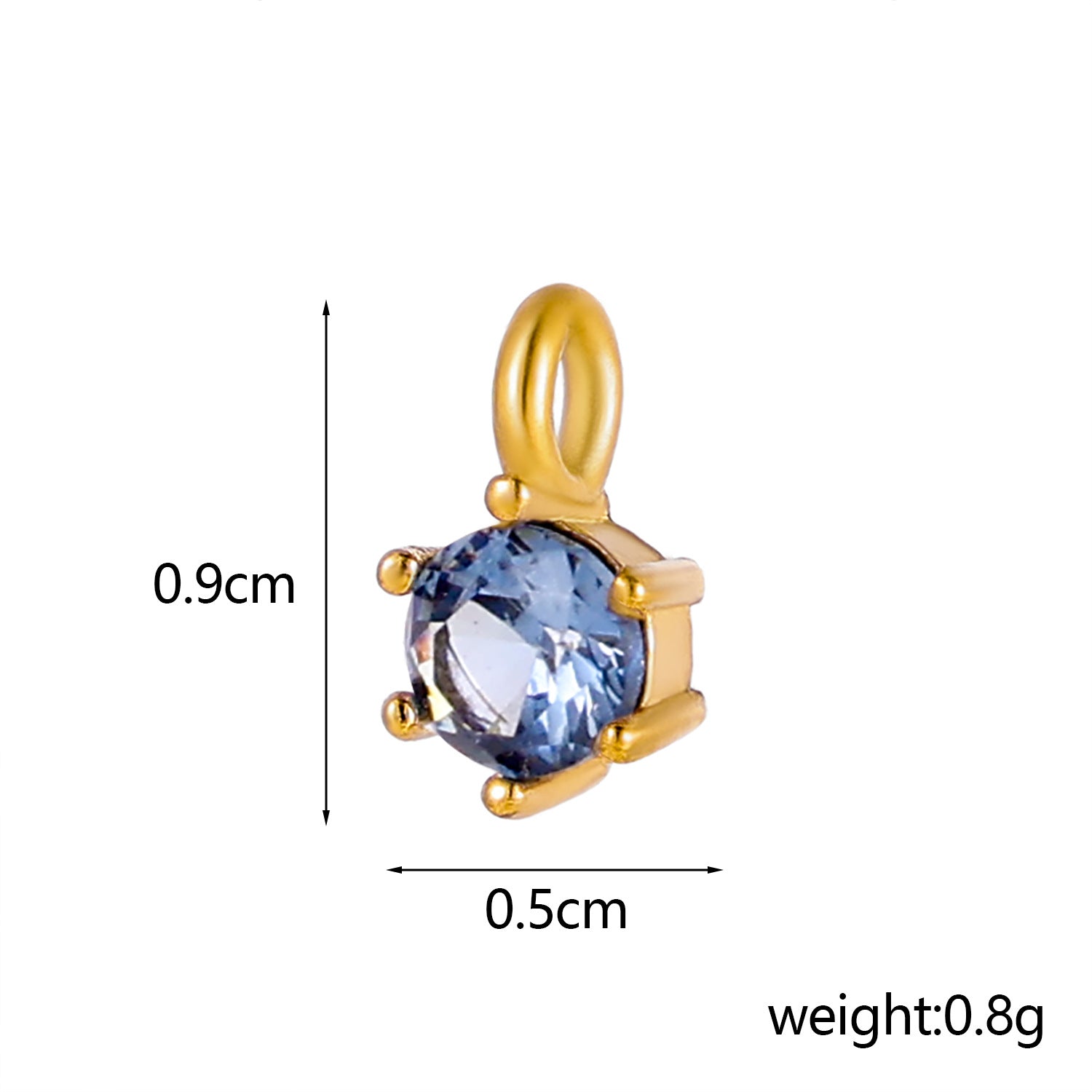 Wholesale DIY jewelry accessories stainless steel zircon claw support round water drop zircon pendant