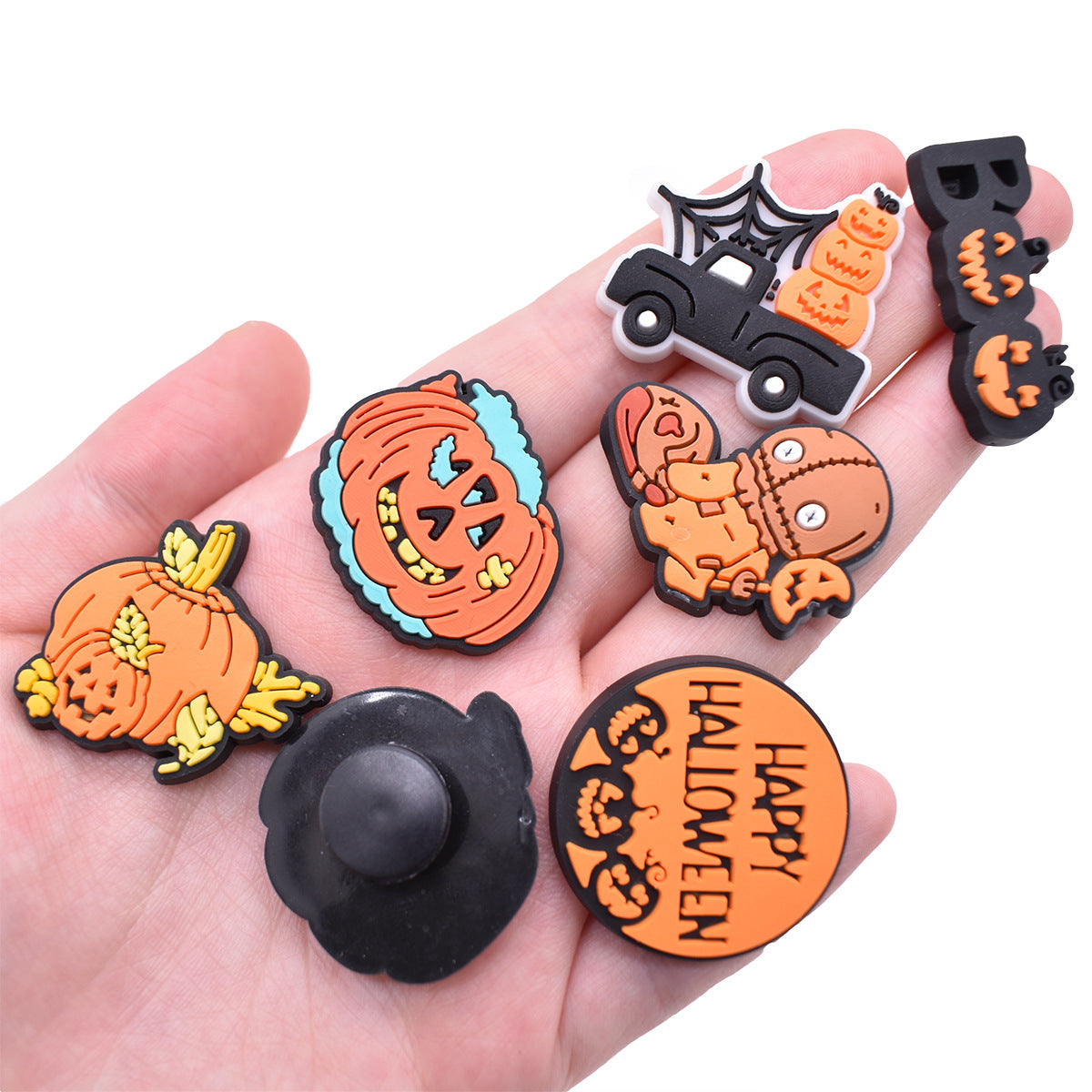 Random 100pcs Halloween Thanksgiving PVC Soft Rubber Shoe Buckle Decoration ACC-SC-RYY066