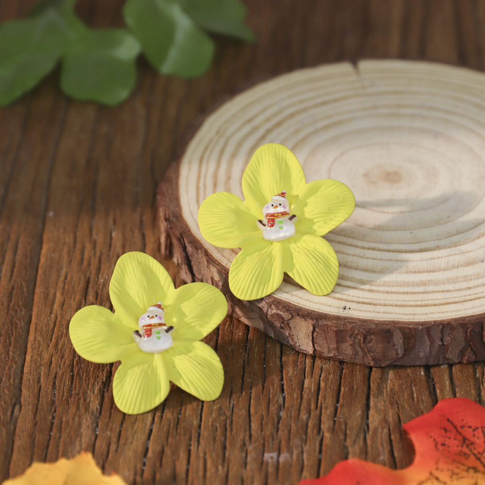 Wholesale spray-painted flower earrings