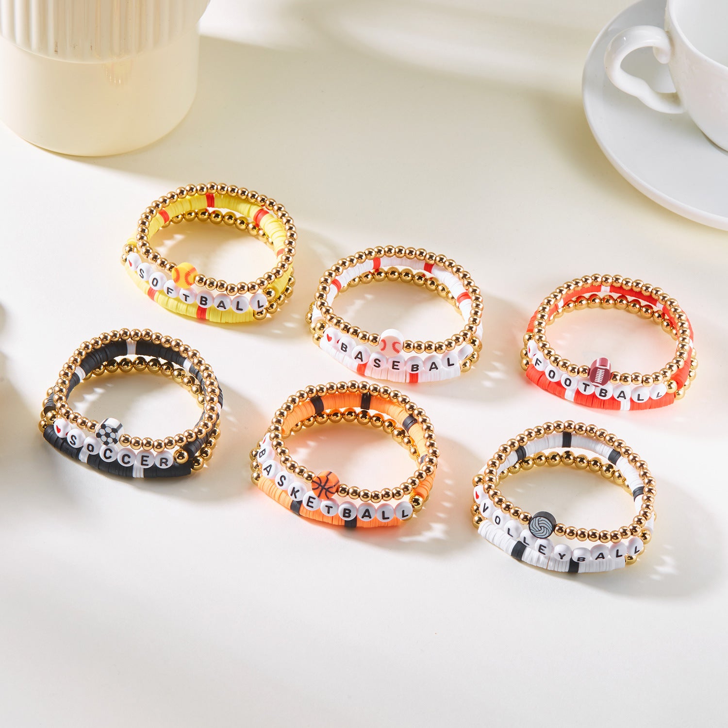 Wholesale  ball multi-layer bracelet soft ceramic bracelet