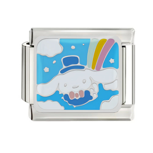 Wholesale 9mm Italian Charm Starter Bracelets DIY square Single Section Creative Stainless Steel Composable Bracelet