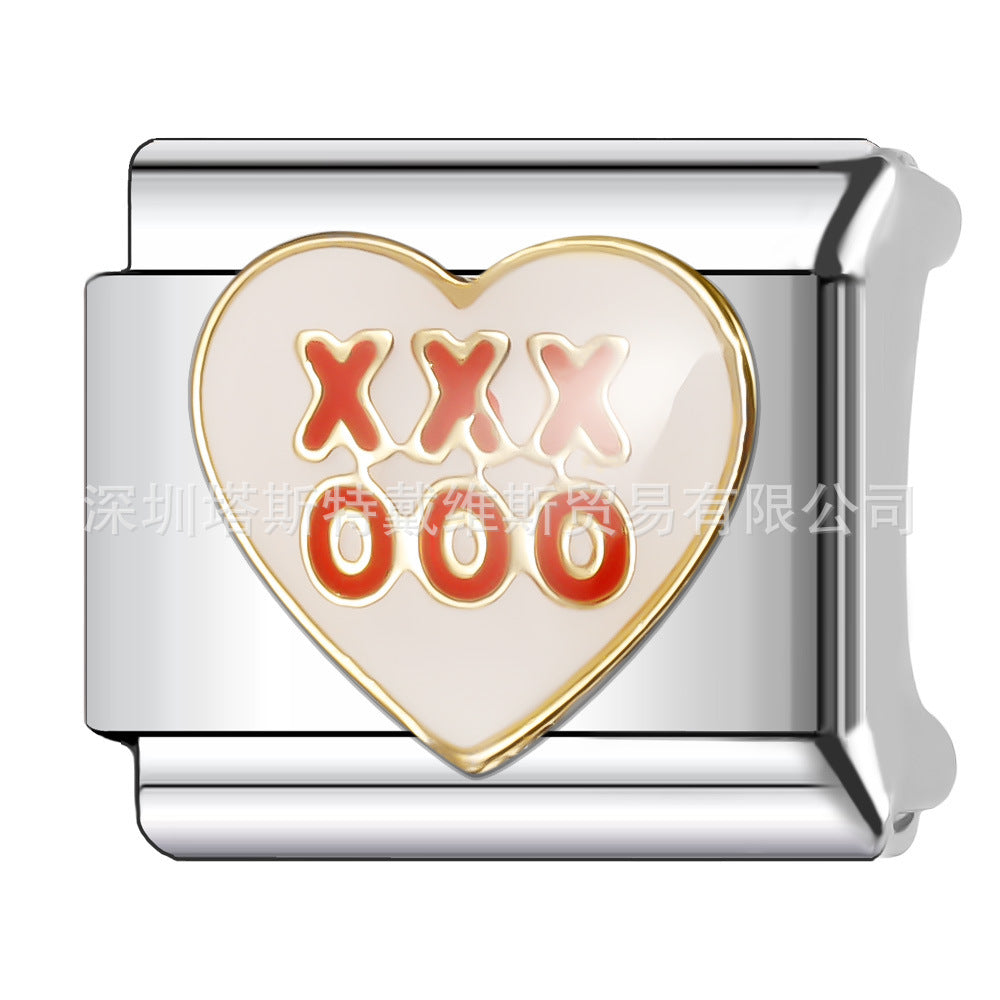 Wholesale  Italian Charm Bracelet 9mm DIY single section Creative Stainless Steel Composable Bracelet