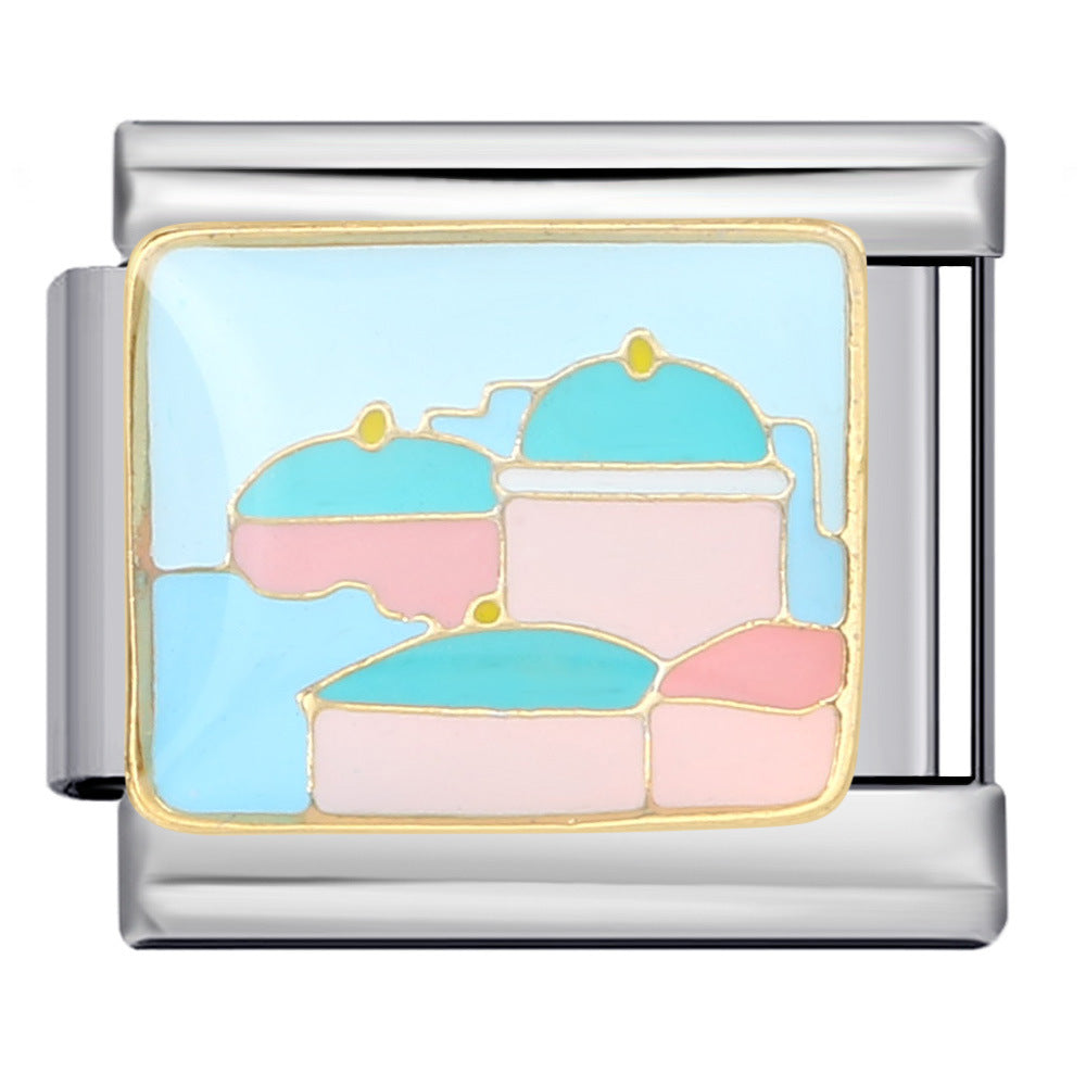 Wholesale  Italian Charm Bracelet 9mm DIY Splicing Removable Landscape Element Stainless Steel Composable Bracelet