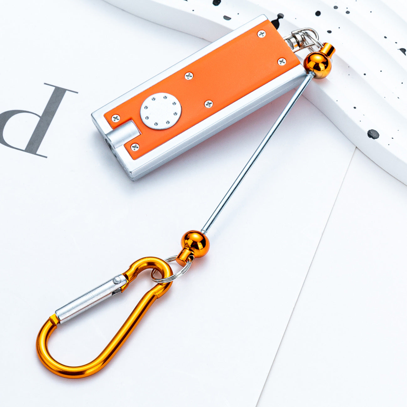 Wholesale DIY Beadable LED Mountaineering Clip Light Square Mini Flashlight Portable Flashlight Outdoor Camping Light