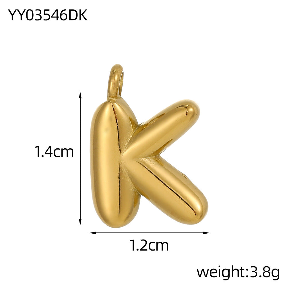 Wholesale Stainless steel bubble letter pendant necklace accessories