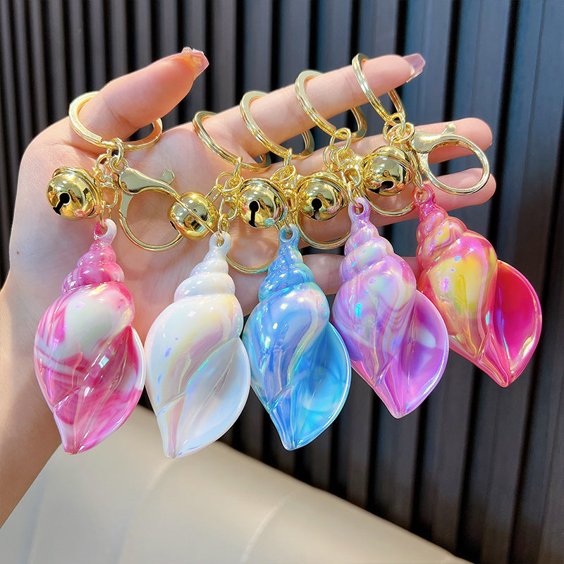 Wholesale Electroplated Colorful Conch Keys Lanyard Keychain ACC-KC-WoAn002
