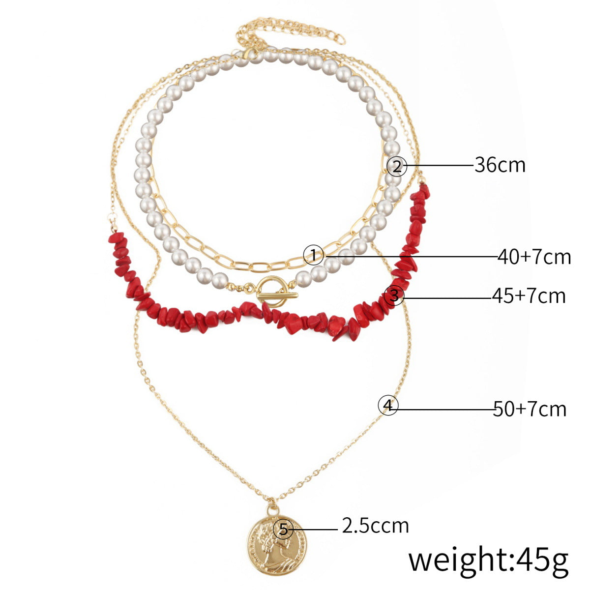 Wholesale  Summer Shell Color Stone Color Shell Natural Stone Necklace