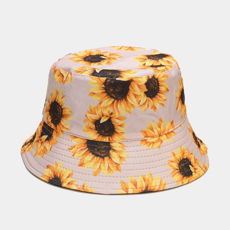 Wholesale Sunflower Flower Reversible Bucket Hat Sun Hat ACC-HT-LvYi004