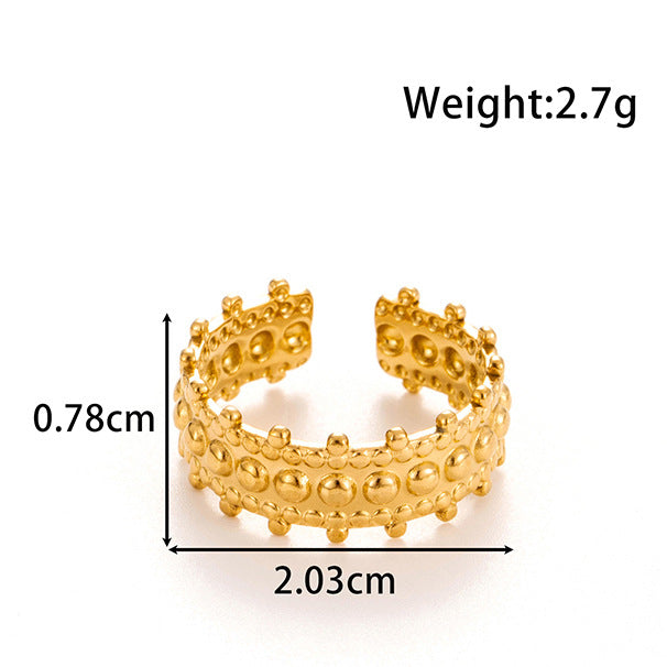 Wholesale Titanium steel stainless steel geometric flowers  opening adjustable ring