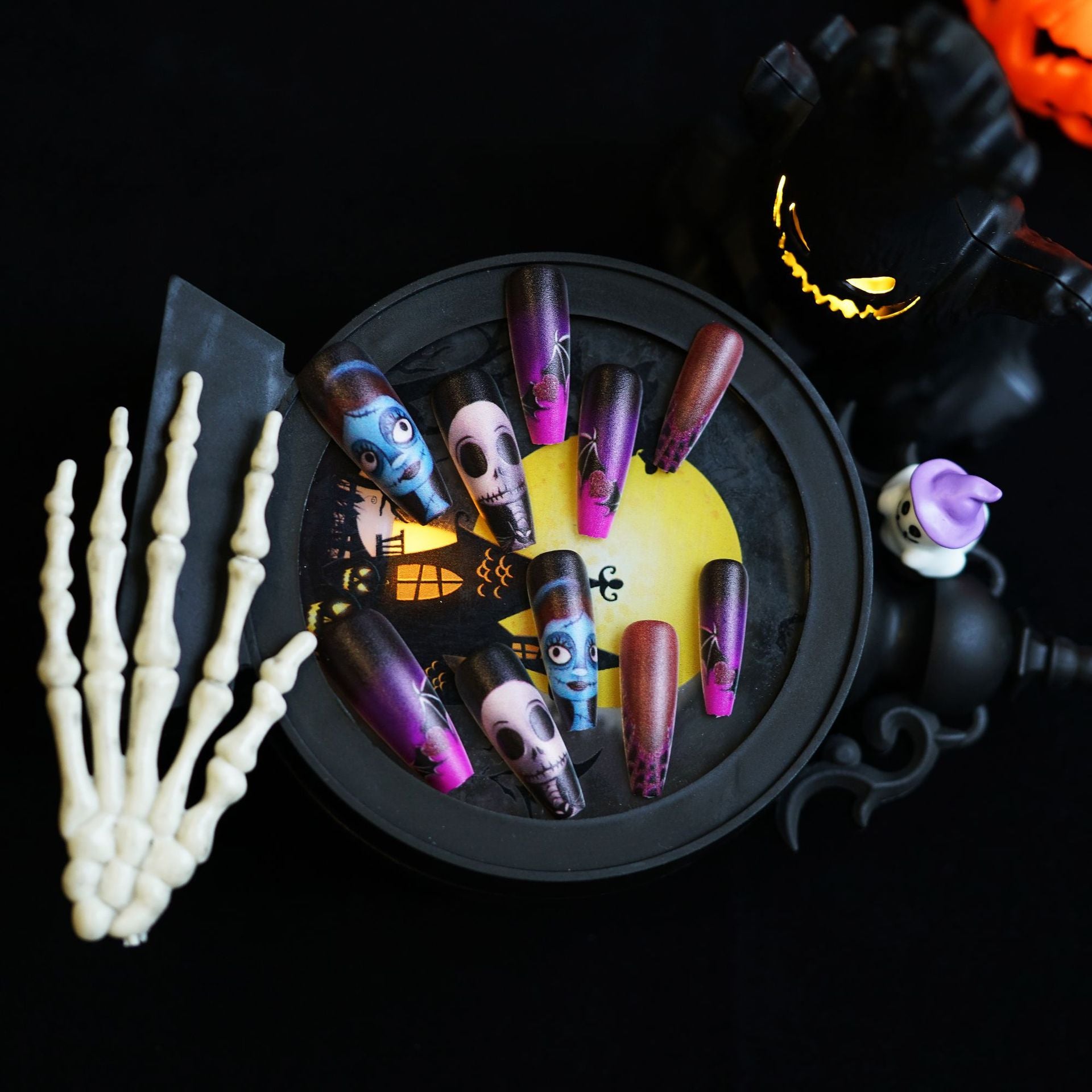 Wholesale 24 Pieces/ box  Corpse Bride Nails Kits Nail Stickers