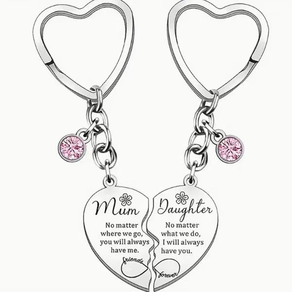 Wholesale  heart-shaped stainless steel key ring keychain suit