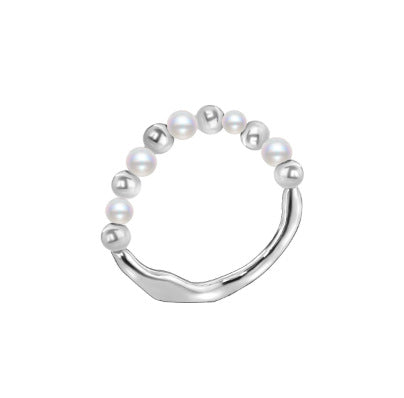 Wholesale S925 Sterling Silver Creative Elastic Band  Geometry Shape Rings