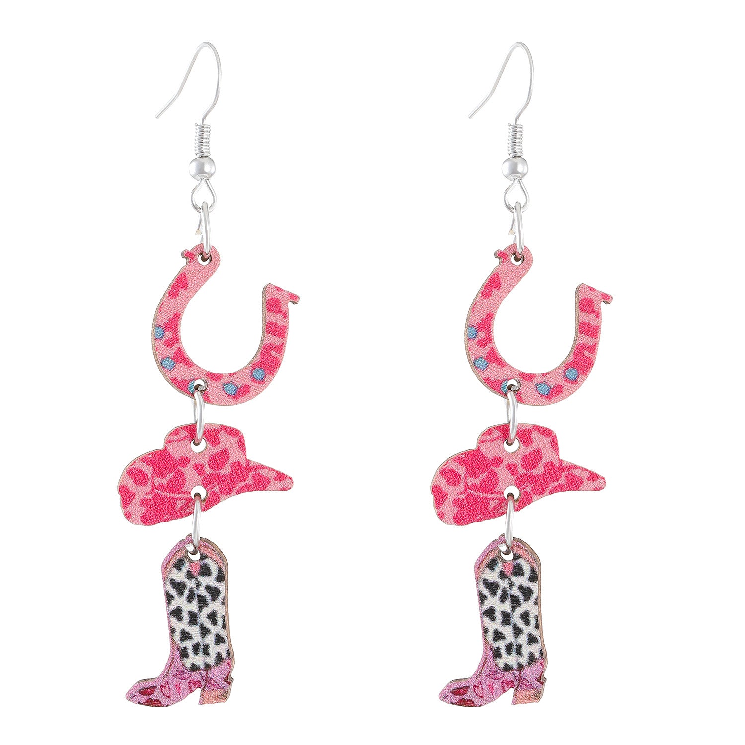 Wholesale Wooden Valentine' s Day Heart-shaped Earrings