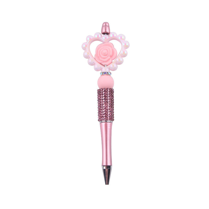 Wholesale  cartoon silicone love rose teether beads beaded pen