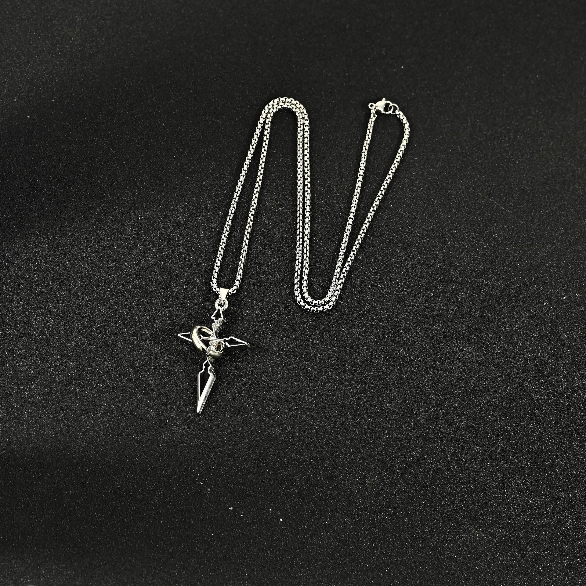 Wholesale Chic Cross Pendant Necklace For Men Titanium Steel Chain Jewelry Accessory Gift