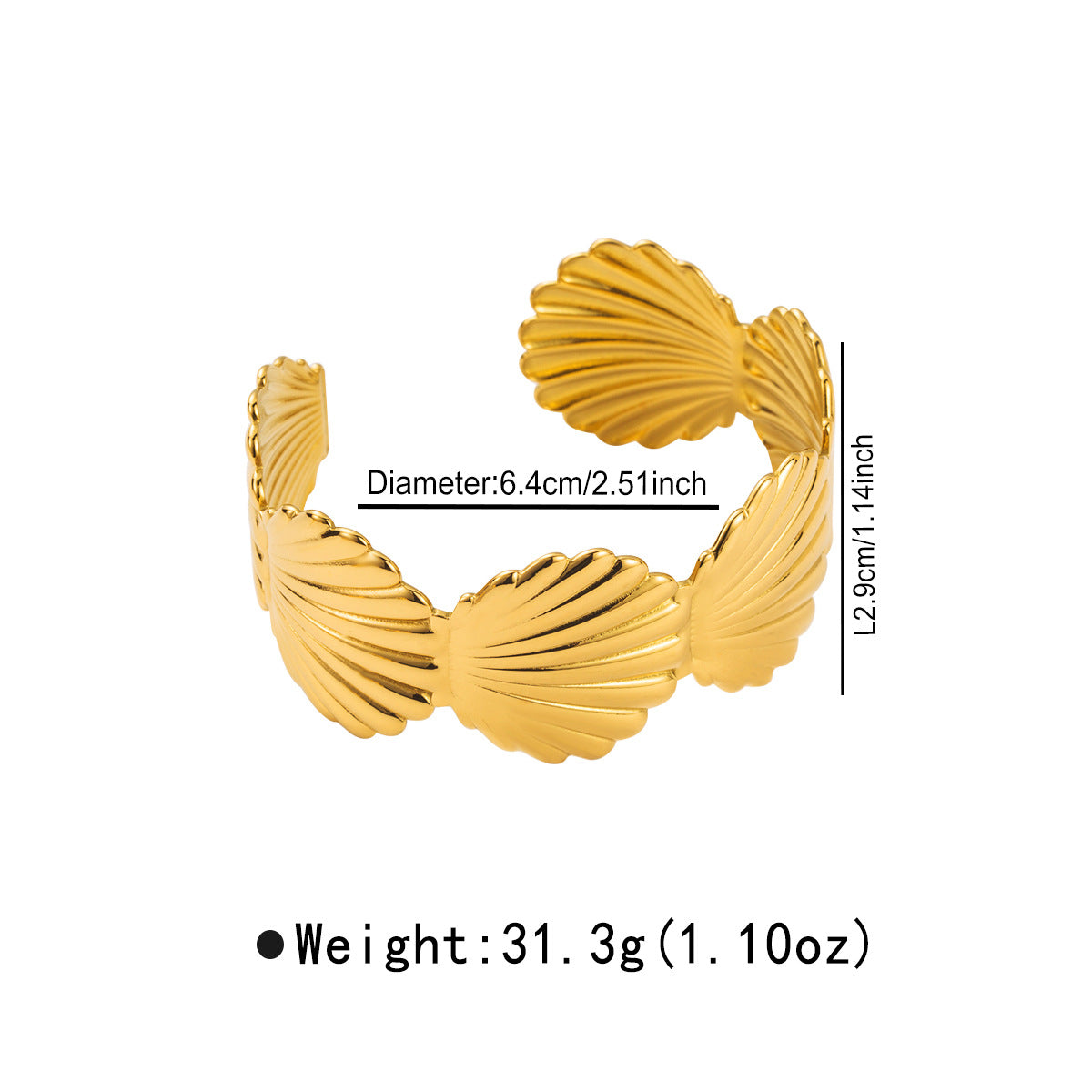 Wholesale Stainless Steel Open Starfish Ring Bracelet