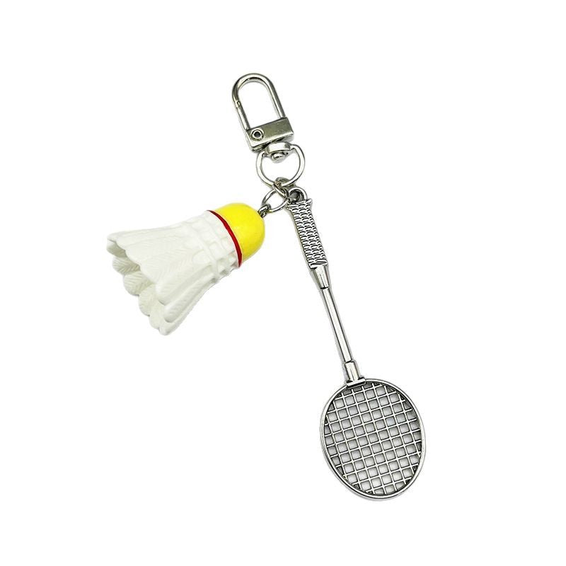 Wholesale  mini badminton keychain alloy badminton racket pendant