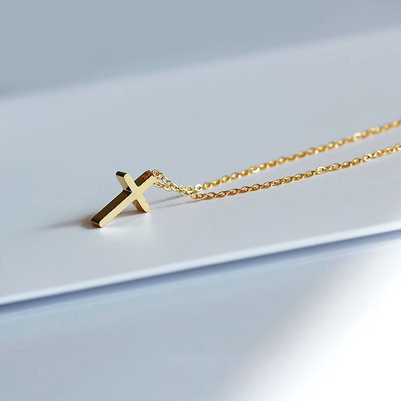 Wholesale Sweet &  Cool Cross Necklace Titanium Steel Pendant Fashion Accessory Gift for Women