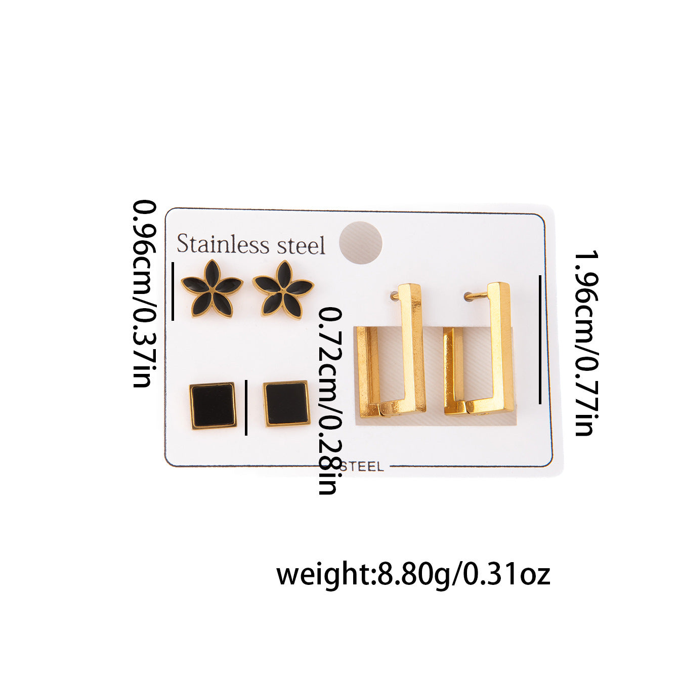 Wholesale Stylish Titanium Steel Love Earrings Set Fashion Jewelry for Party Wear