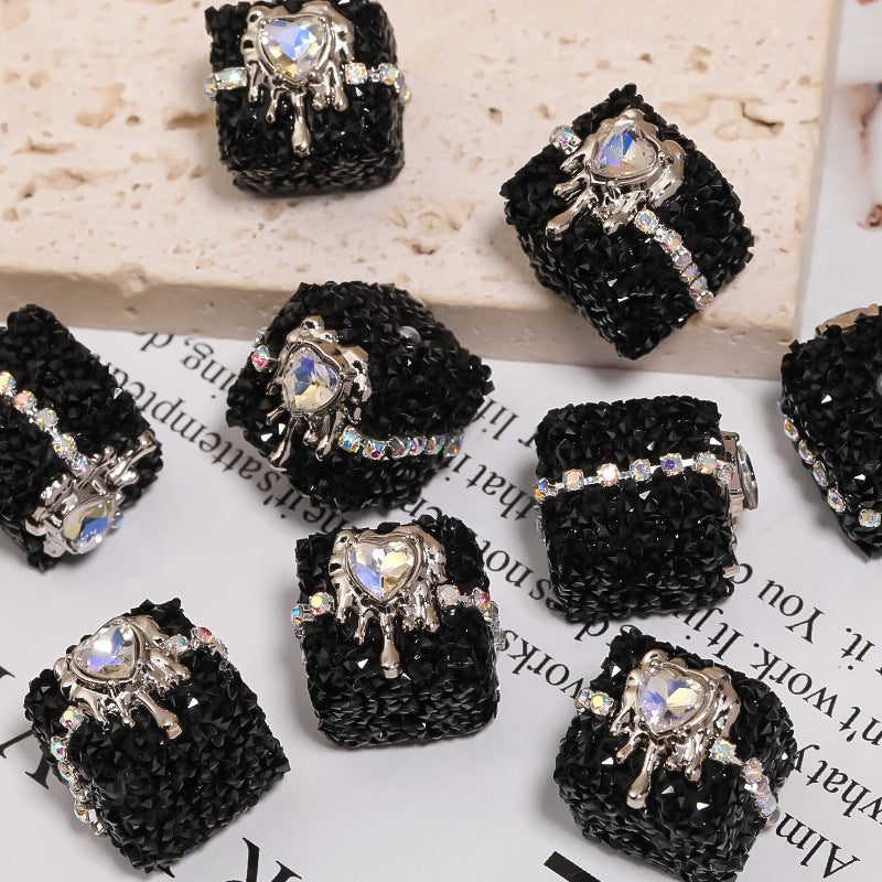Wholesale of 5pcs/pack of Love Sugar Beads Square Full Diamond Beads ACC-BDS-BLG026