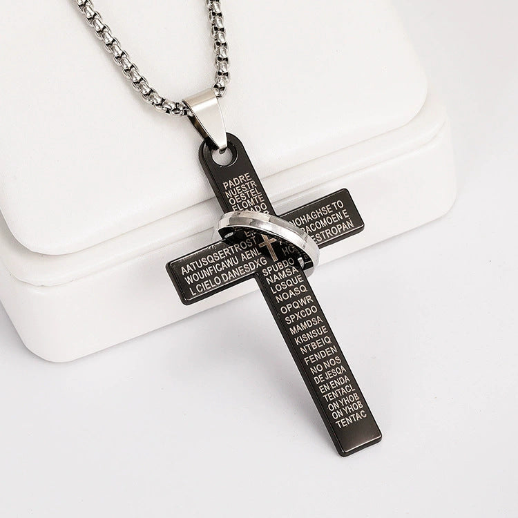 Wholesale Titanium Steel  Cross Necklace  Hip-Hop All-Match Pendant Necklaces