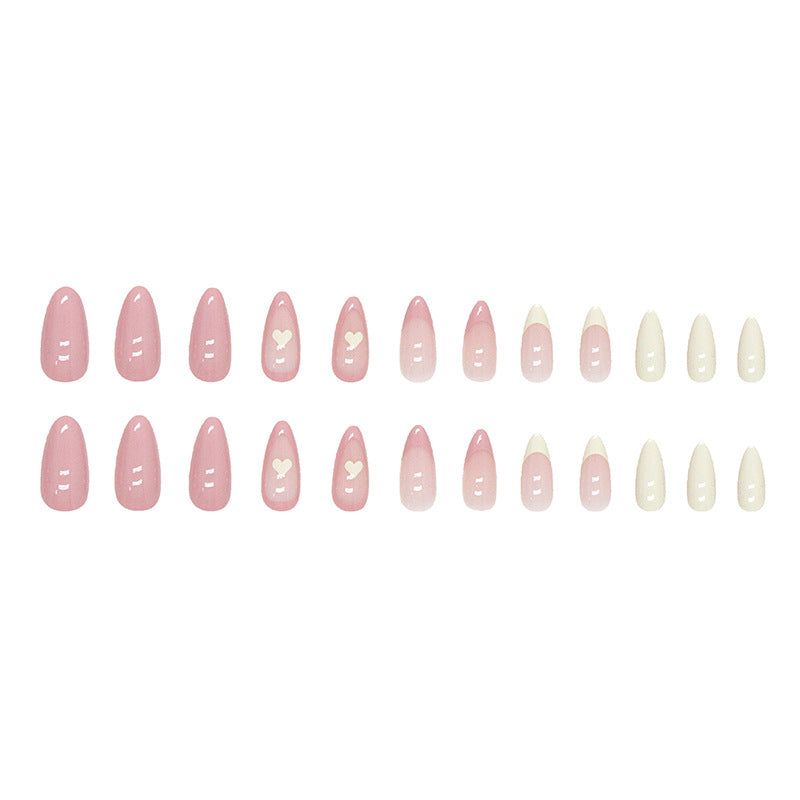 Wholesale 24 Pieces/box Valentine's Day Cute Solid Color Love Nails Kits Nail Stickers ACC-NS-QiHeng009