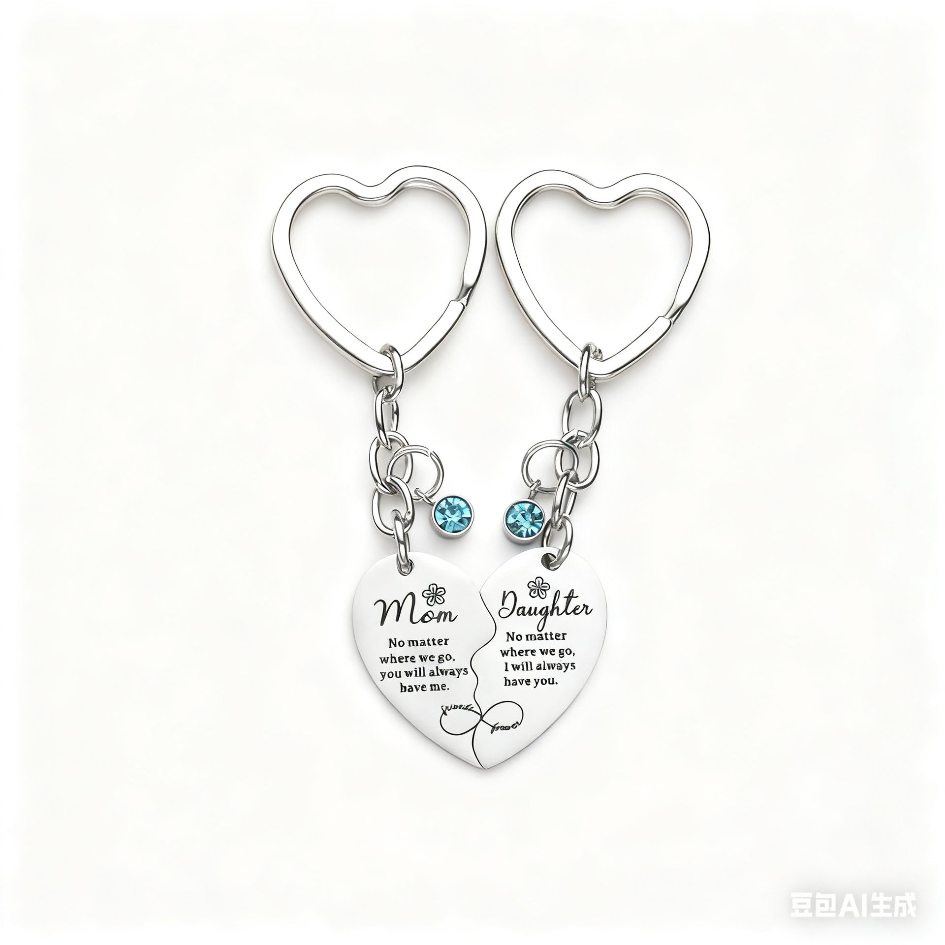 Wholesale Stainless steel heart-shaped keychain