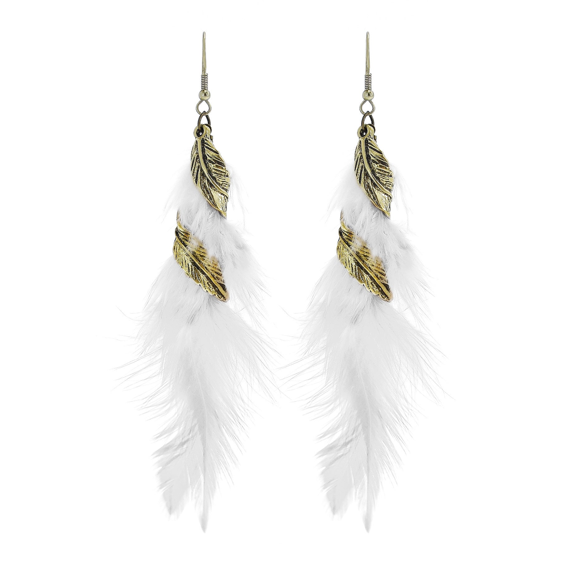 Wholesale Bohemian ethnic style feather alloy  earrings