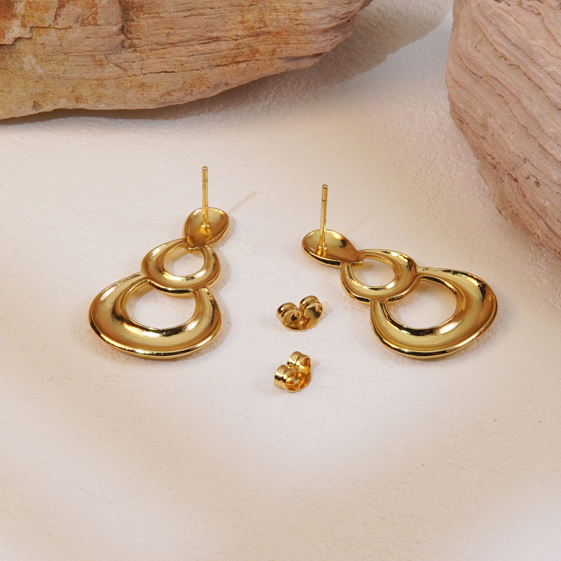 Wholesale Stainless steel high-profile geometric hoop earrings