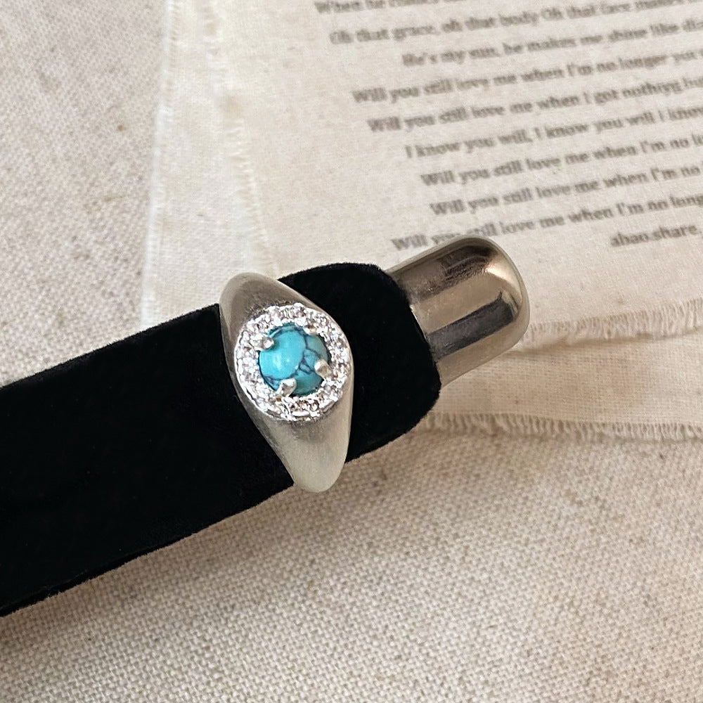 Wholesale Natural tiger' s eye turquoise opal opal opal ring