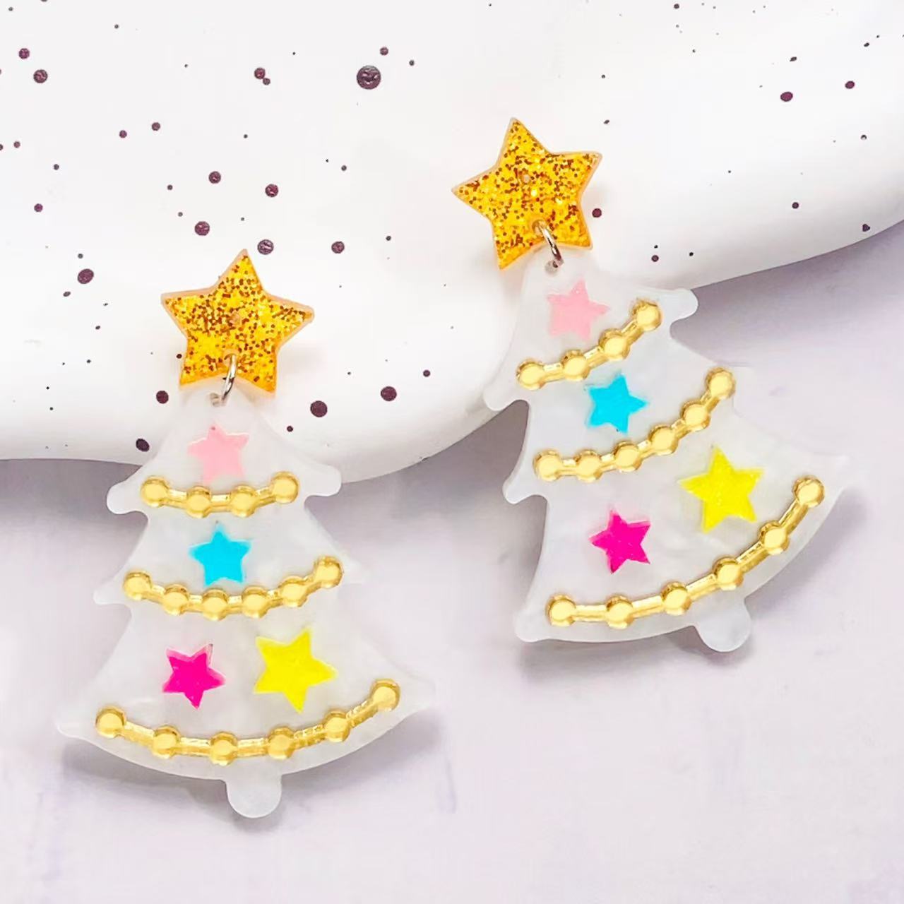Wholesale Christmas earrings cat star earrings