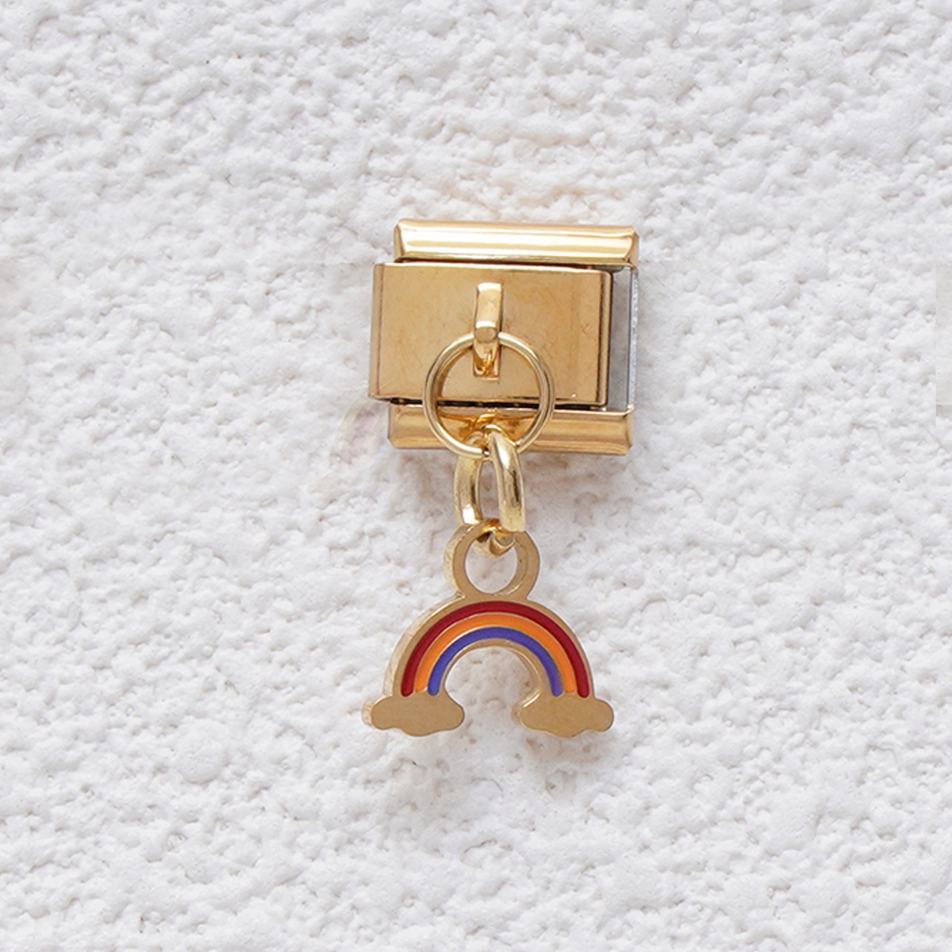 Wholesale Italian Charm Bracelet 9mm DIY Splicing Rainbow Flower Candy Stainless Steel Composable Bracelet