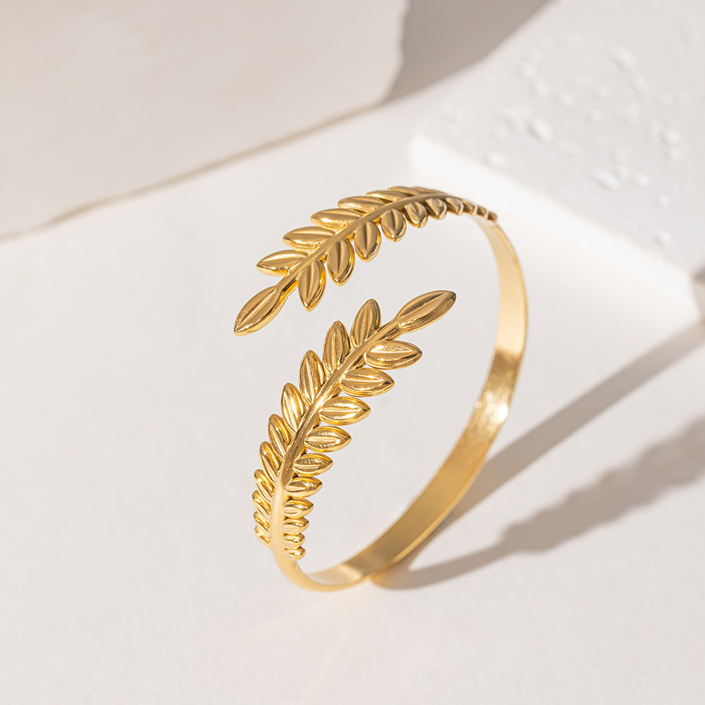 Wholesale 18K Gold Bamboo Titanium Steel Bracelet ACC-BT-Qinji006