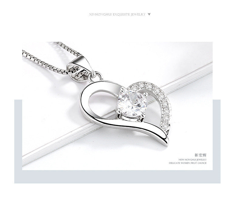 Wholesale S925 Neck Chain Love Heart Shape Necklace